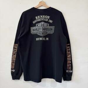 Vintage Harley-Davidson Long Sleeve Tee, Benson Motorcycles Muncie IN, Size XL
